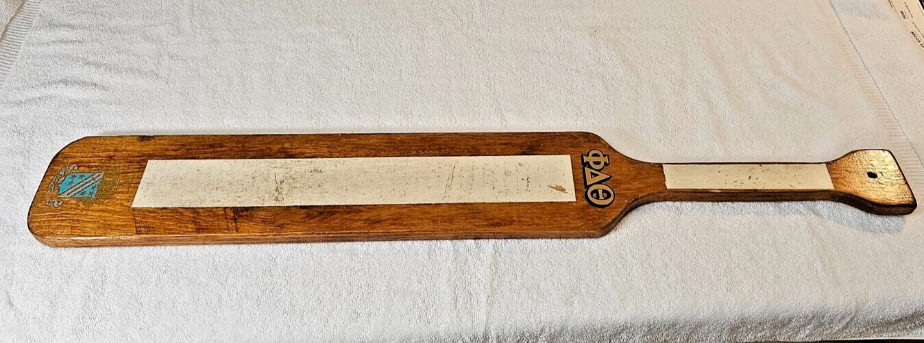 Unique Oklahoma State Phi Delta Theta Fraternity Pledge Wood Paddle Board 1980
