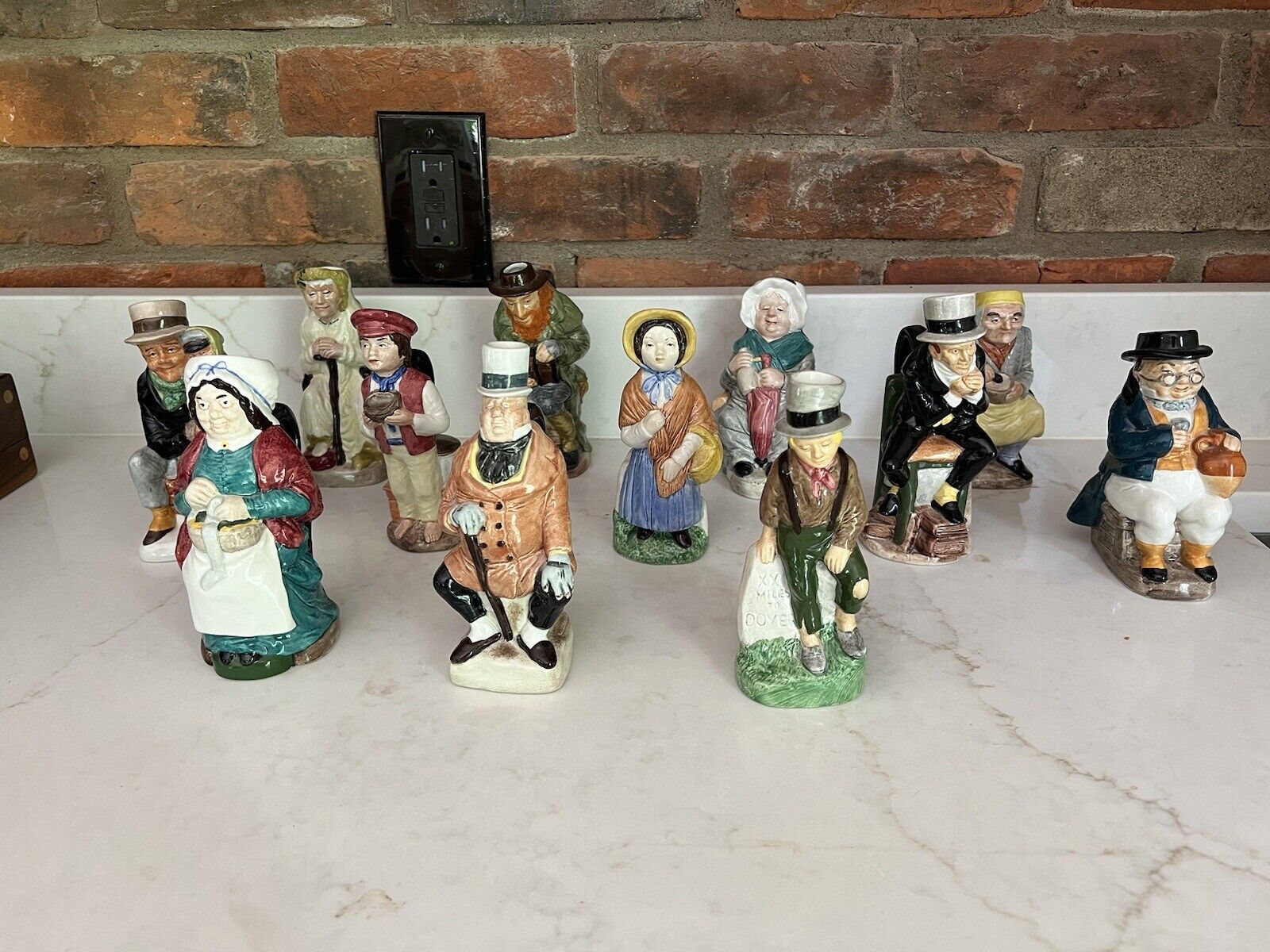 The Charles Dickens Toby Jug Collection by Franklin Porcelain Complete Set of 12