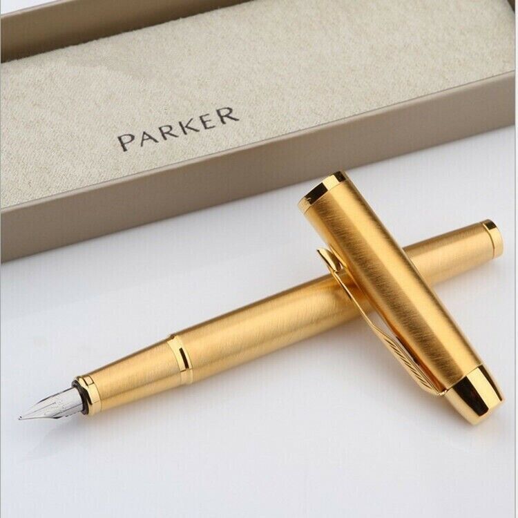 Excellent Full Gold Parker IM Series Classic Nib Fountain Pens Fine Nib No Box
