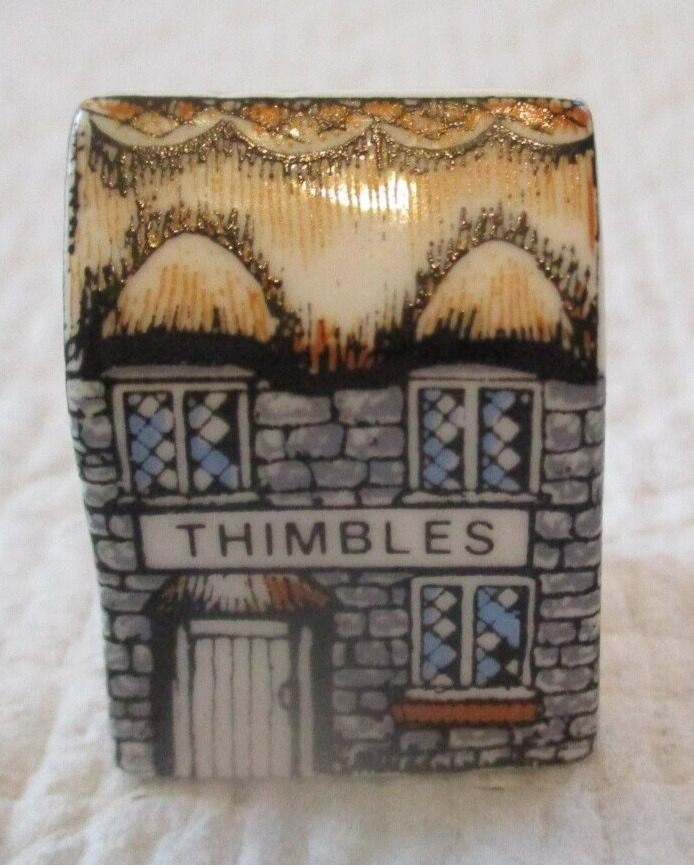 Birchcroft Miniature House Shaped Thimble -- Thimbles Cottage