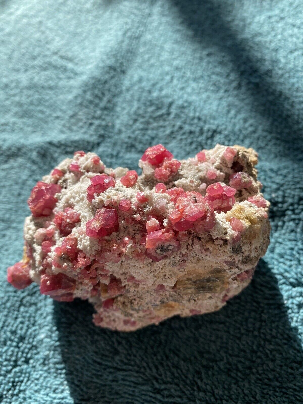 Red Grossular Garnet Crystal on White MTrix