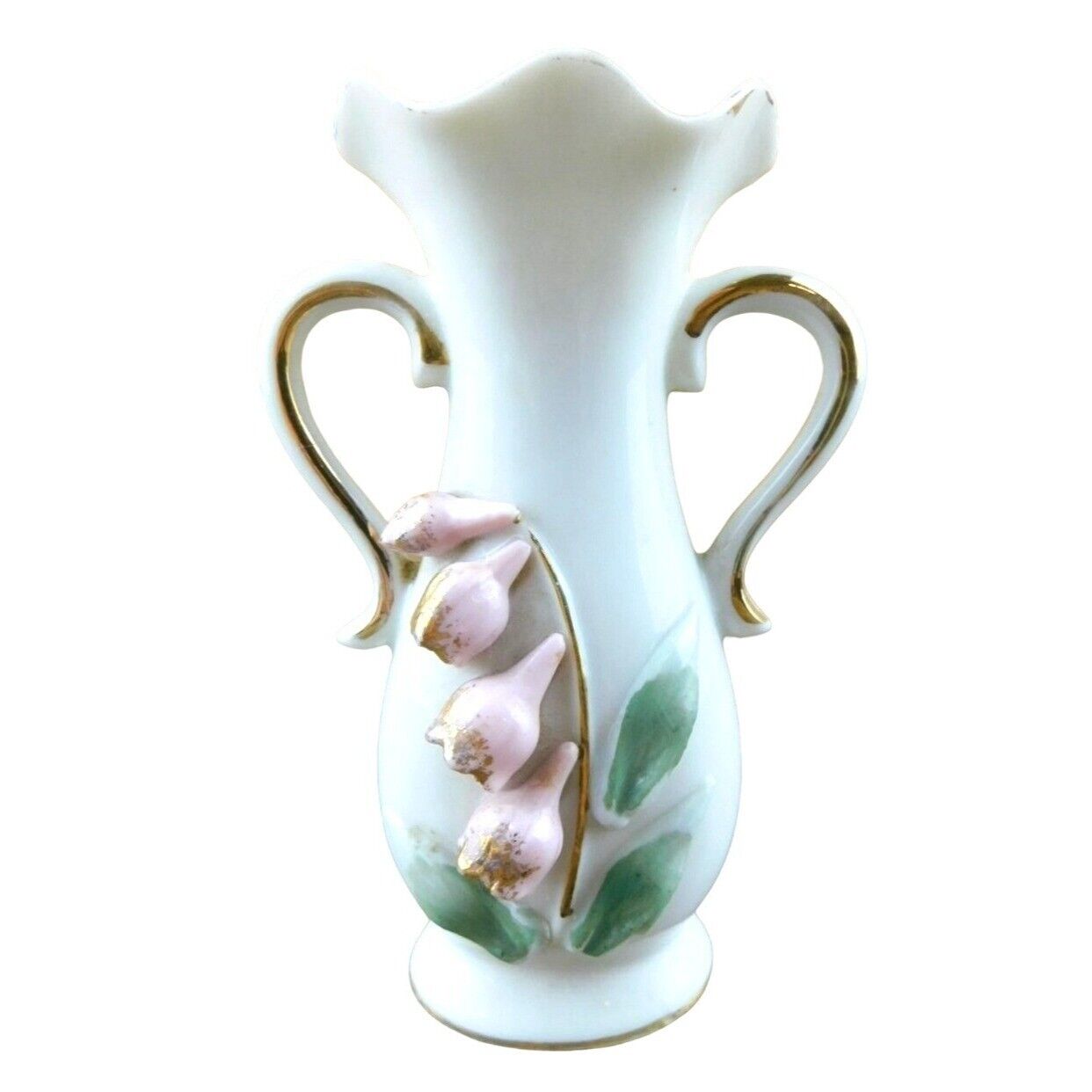 Vintage Bud Vase Ucagco Ceramics Japan Tagged Pink Attached Flower Design