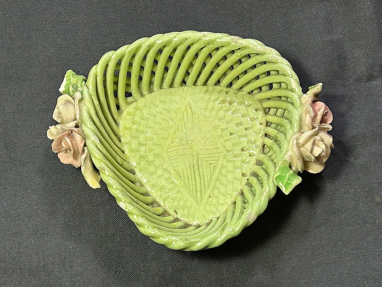 Vintage Pottery-ish Japaneze Tri shaped Dish. For False teeth Maybe? I dont know