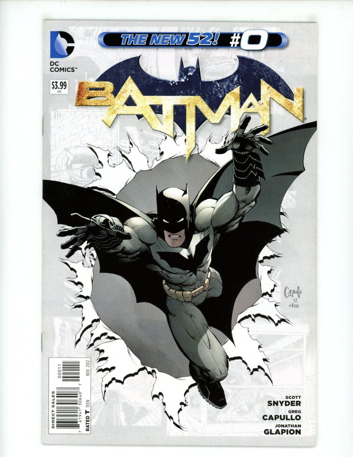 Batman #0 Comic Book 2012 VF/NM Scott Snyder Greg Capullo DC Comics