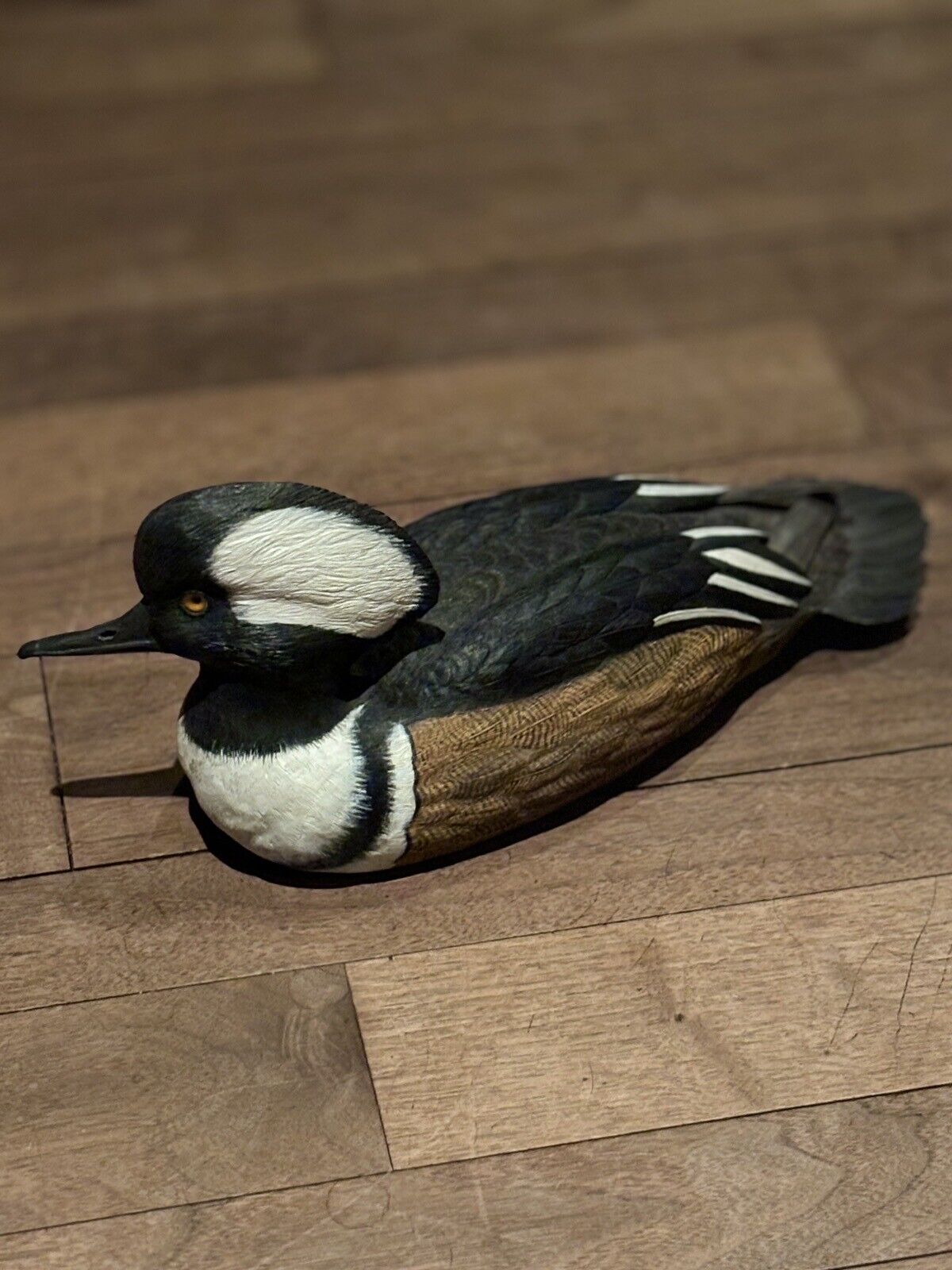 Rare hand carved and painted Hooded Merganser