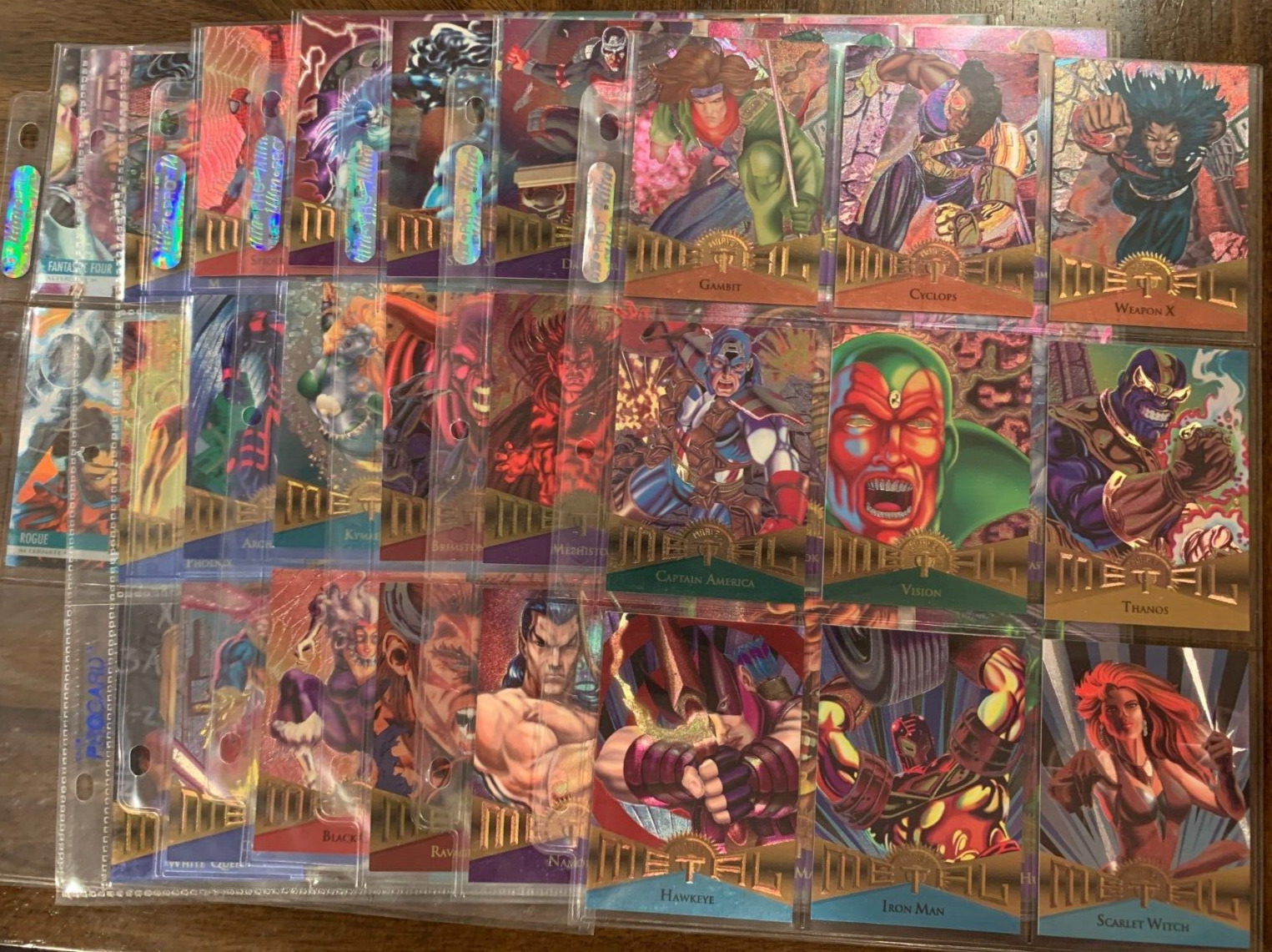 1995 Fleer Marvel Metal Lot Of 59 Cards