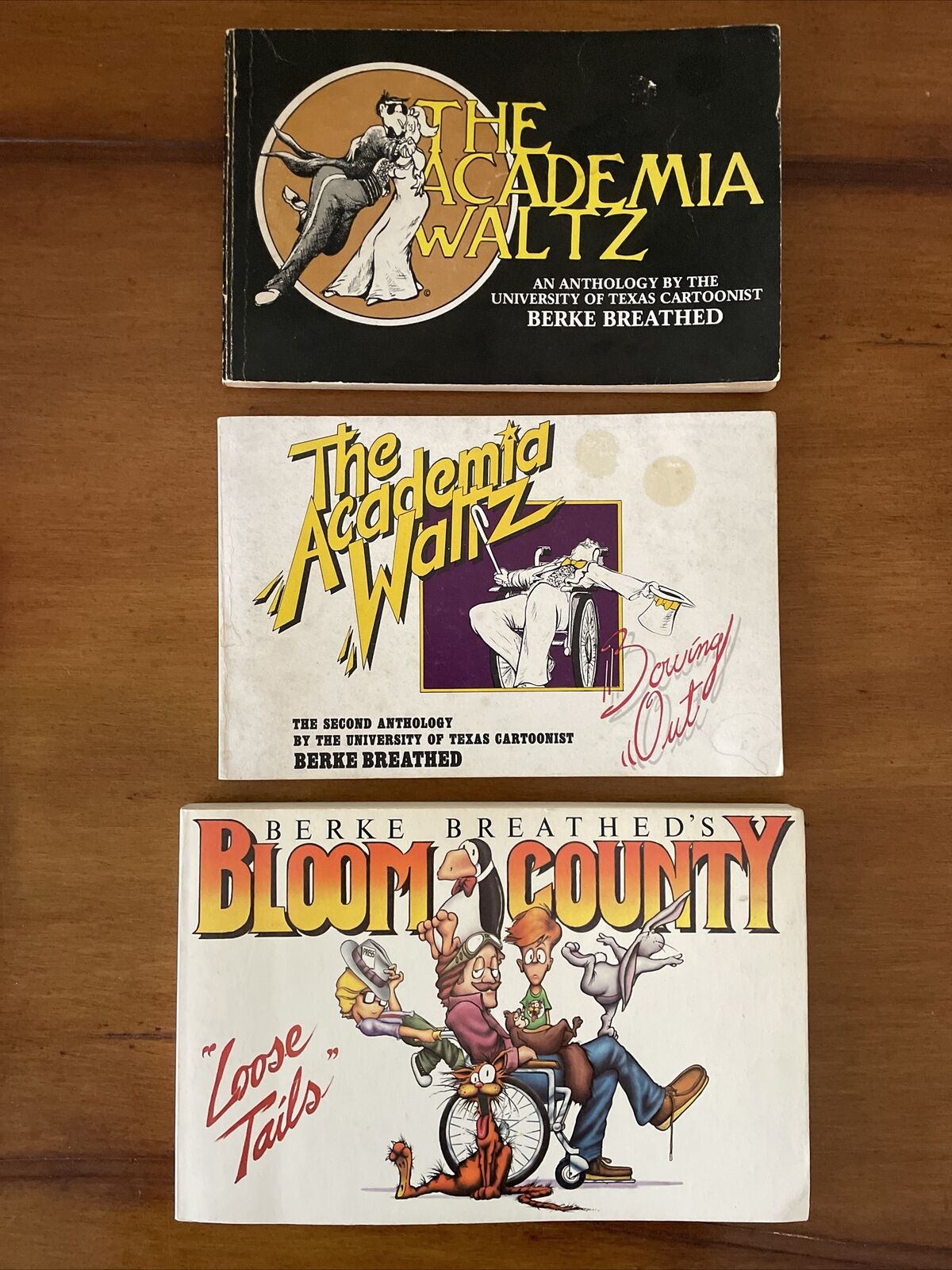 The Academia Waltz, Bowing Out, Loose Tails books by Berke Breathed Bloom County
