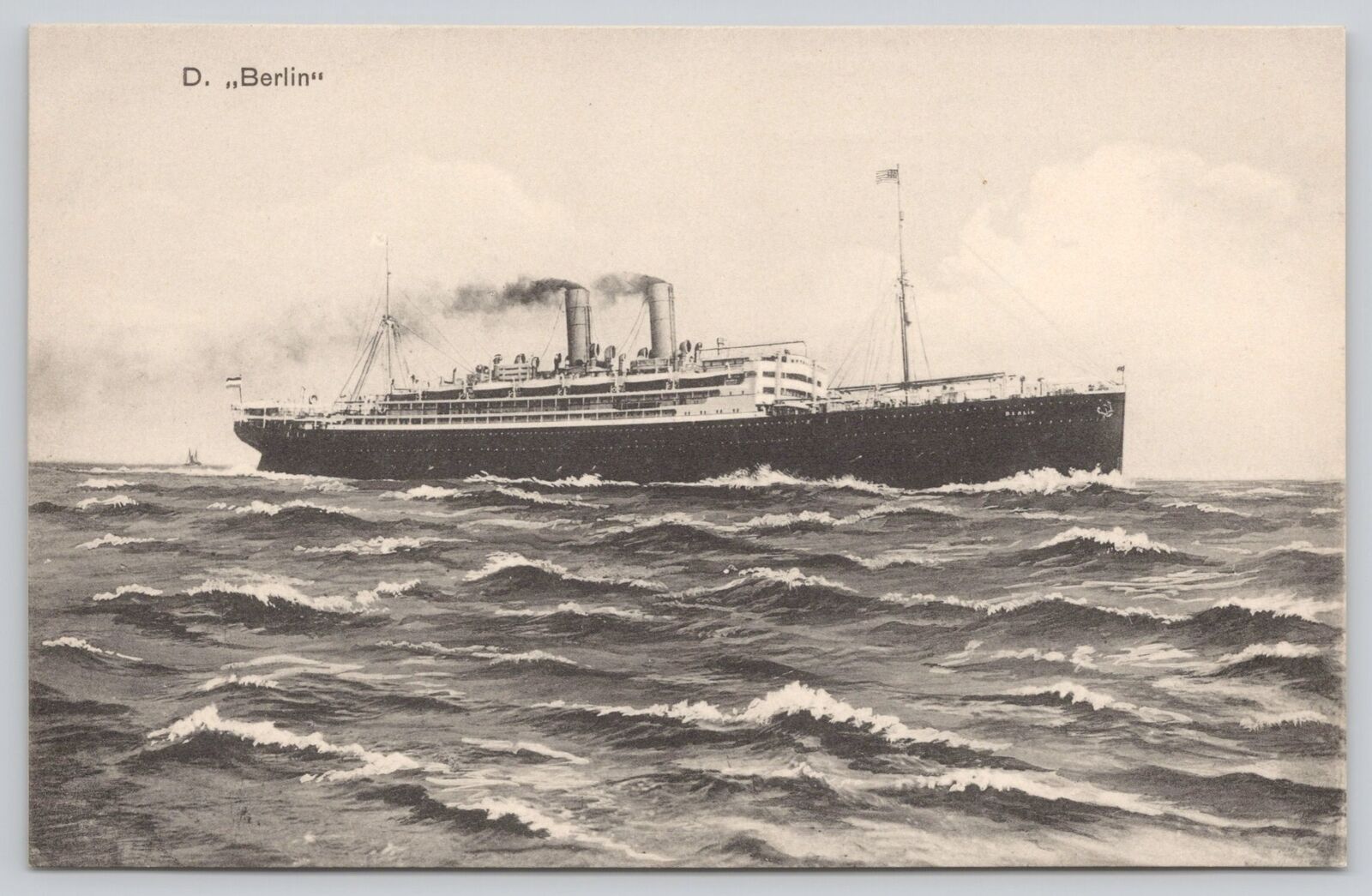Postcard MS Berlin Norddeutscher Lloyd Bremen Steamship