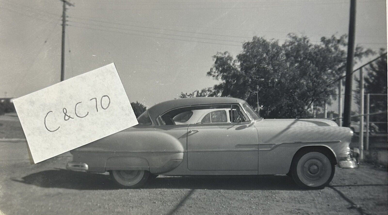 1953 Pontiac Original Black & White Photo, Vintage Car Photograph, Automobilia