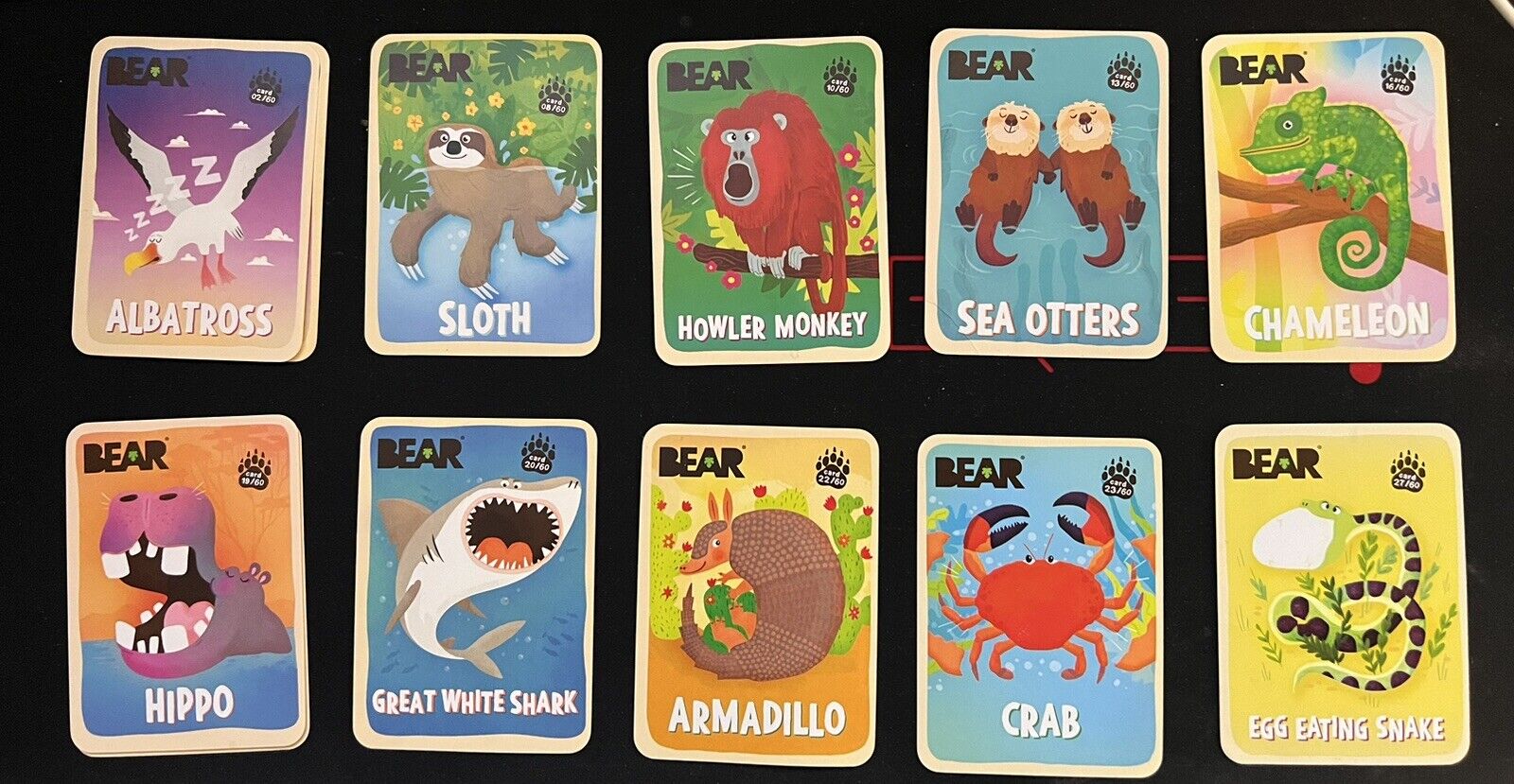 BEAR FRUIT ROLLS SNACK ANIMAL COLLECTIBLE CARDS - SURFACE CLEANED VARIOUS