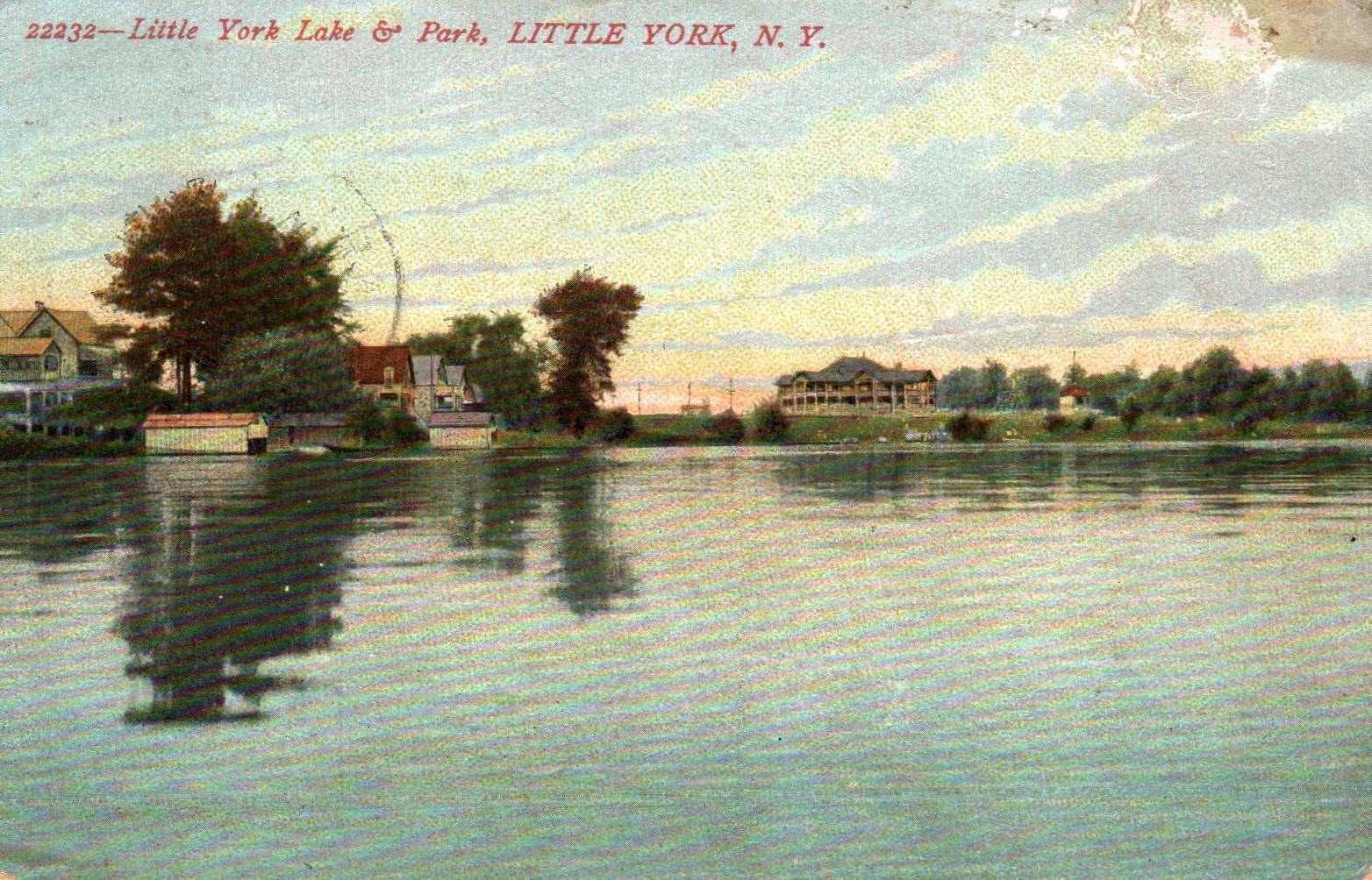 1908 Little York New York NY Lake & Park Vintage Postcard