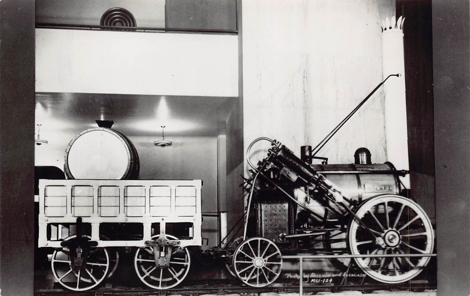 RPPC Stephensons Engine Rocket Train Railroad Locomotive Photo Vtg Postcard D15