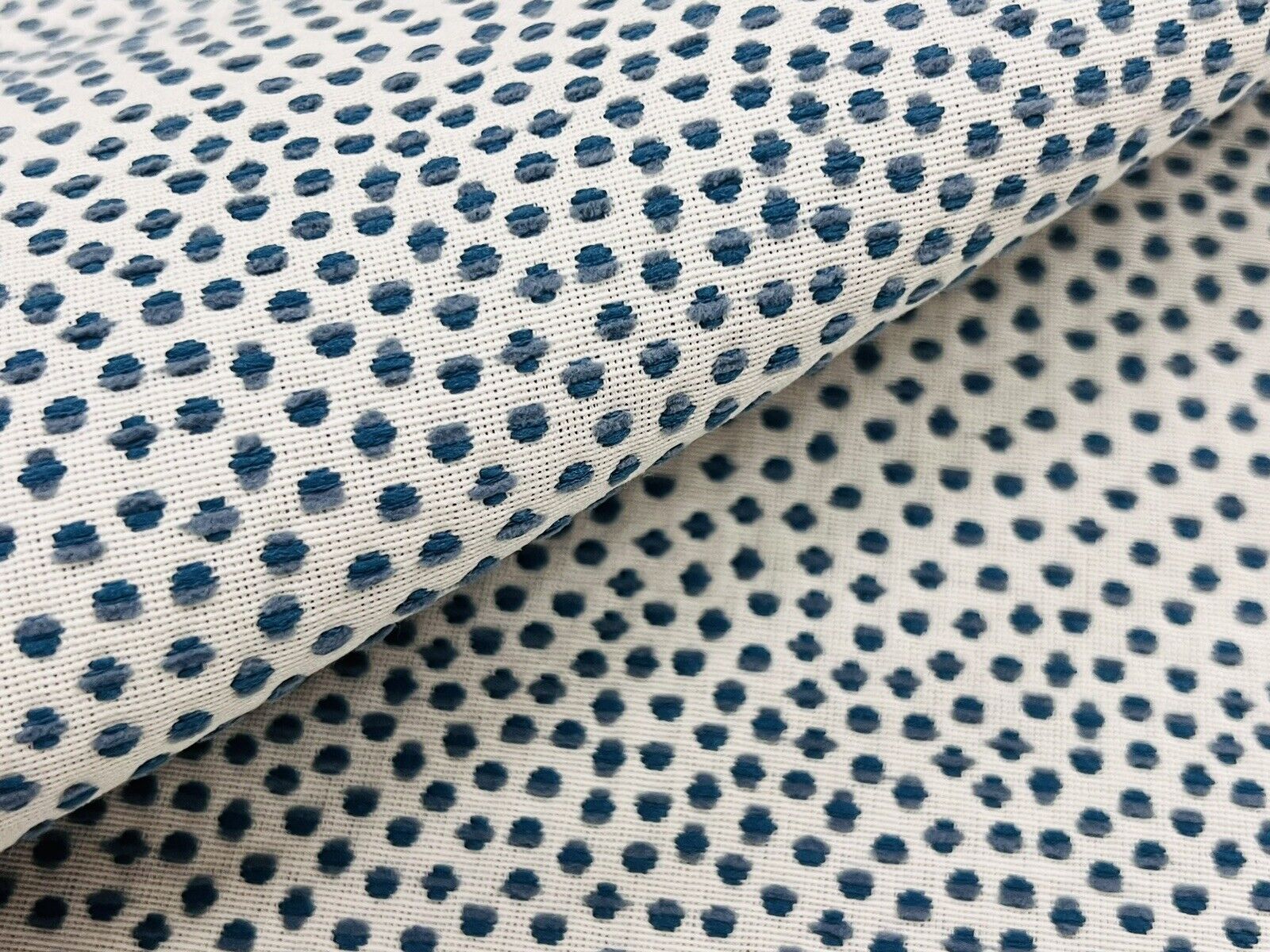 Kravet Blue All Over Raised Chenille Dots Crypton Uphol Fabric 4.65 yds 34710-5