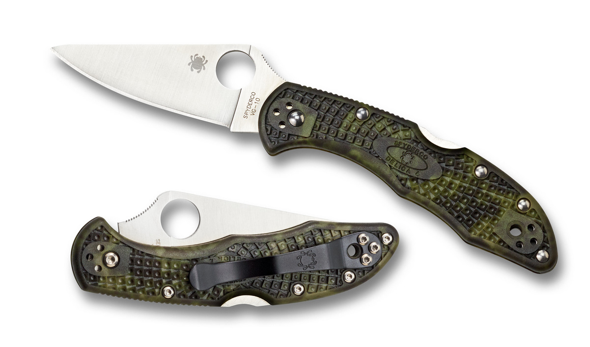 Spyderco Knife Delica 4 Lockback VG-10 Steel C11ZFPGR Zome Green Pocket Knives