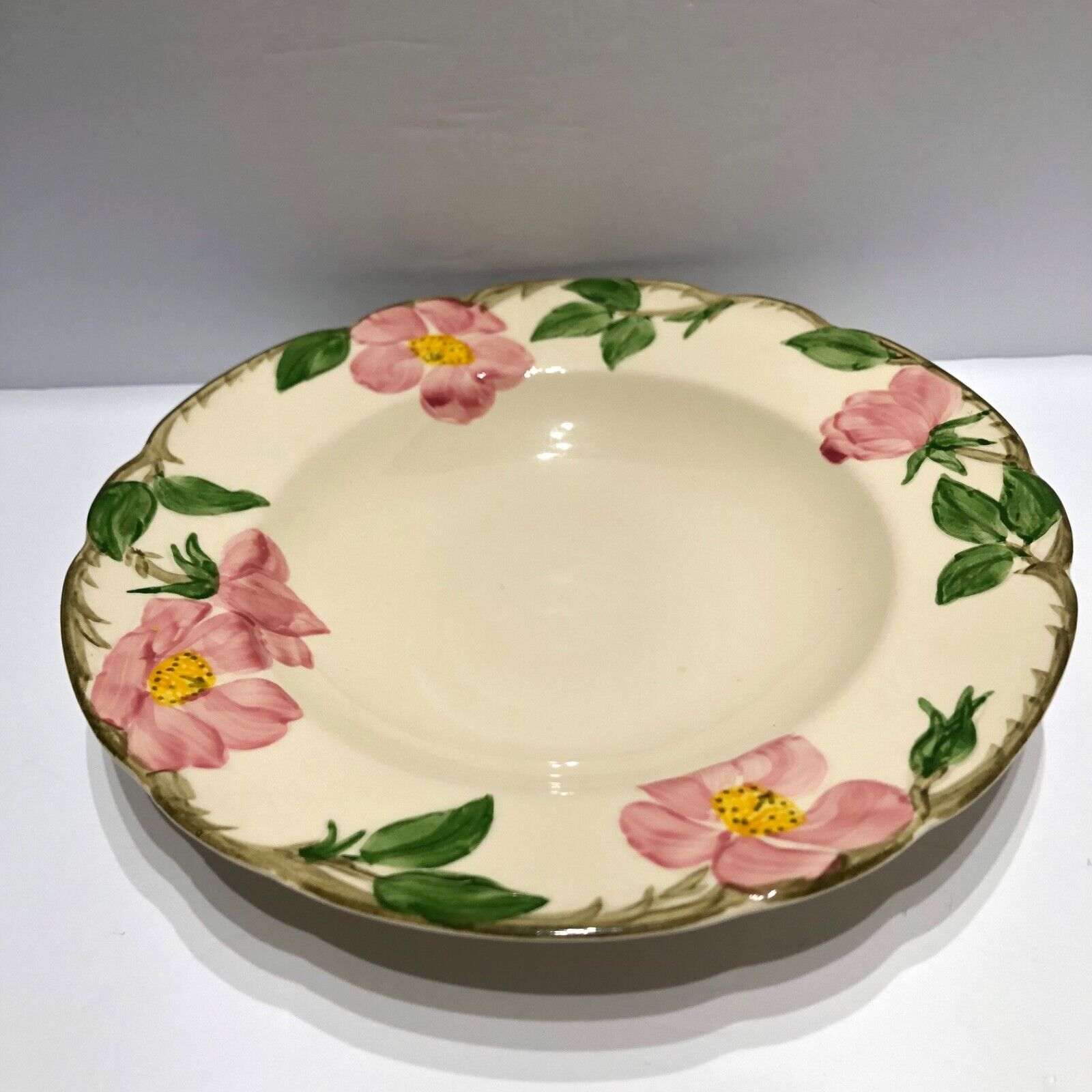 Franciscan Desert Rose Soup Bowls Fine China Pink Green Floral Vintage 1950's