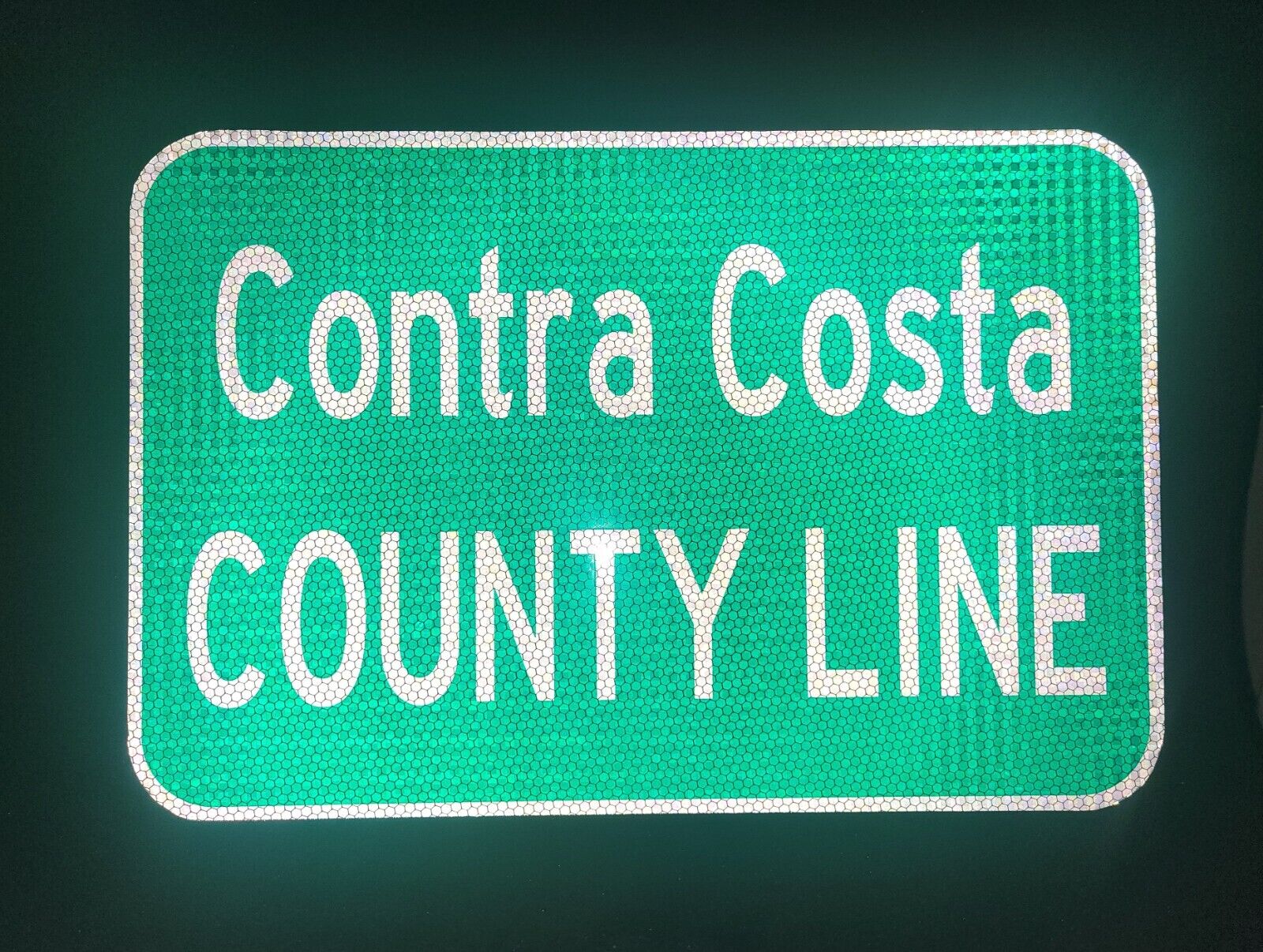 CONTRA COSTA COUNTY LINE California route road sign, Walnut Creek, Danville