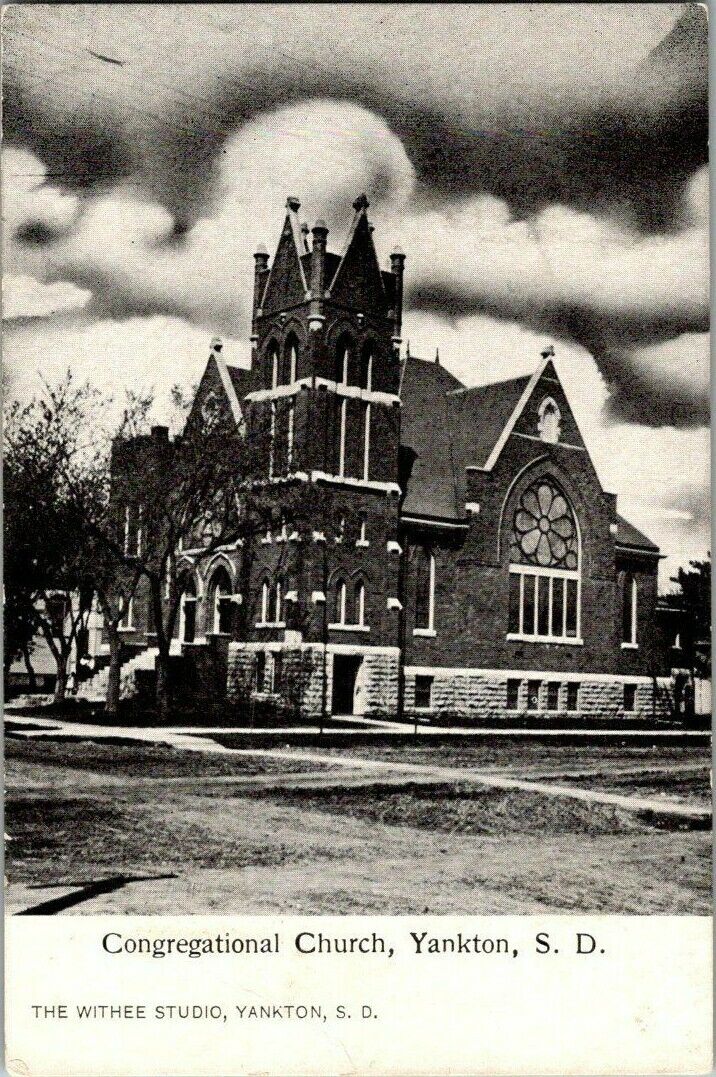 1907. CONG. CHURCH. YANKTON, SD POSTCARD. TM19