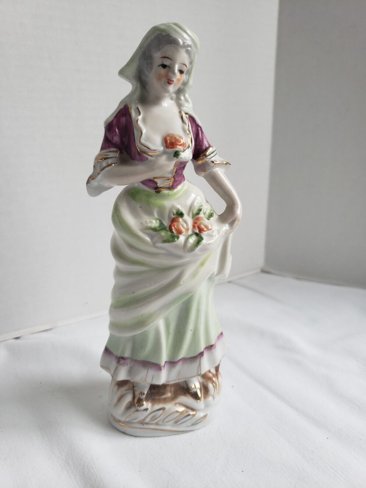 Enesco Vintage Lady Figurine Porcelain Hand painted # E