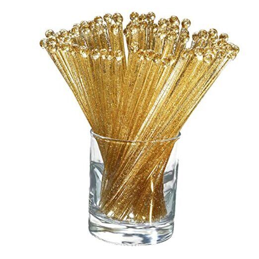 Ball Head Stirrer Disposible Plastic Round Top Crystal Swizzle Sticks ，Crystal 