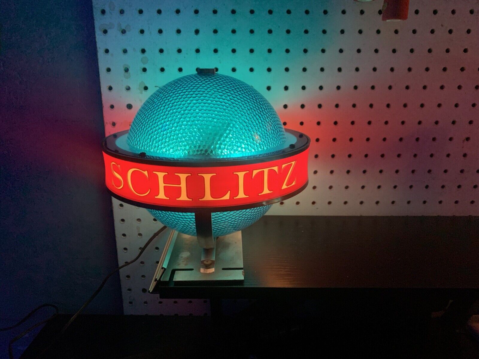 Schlitz Lighted Rotating Saturn Globe Wall Mount Sign