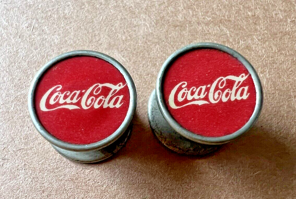 Vintage 1960's-70's Coca-Cola Cufflink Buttons (Set of 2) Unique/RARE