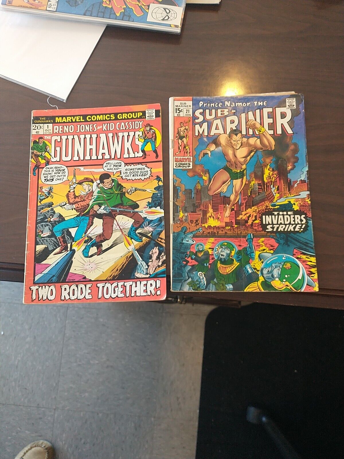 Gunhawks #1 VG & Sub-Mariner #22 Comic Books, Good Condition 