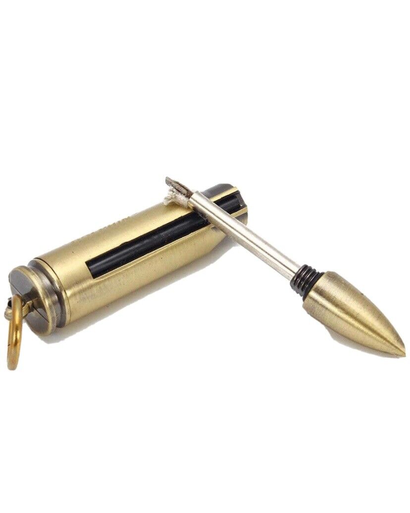 Permanent Match Lighter Strike Gifts For Him Gadget Survival UK Golden Bullet