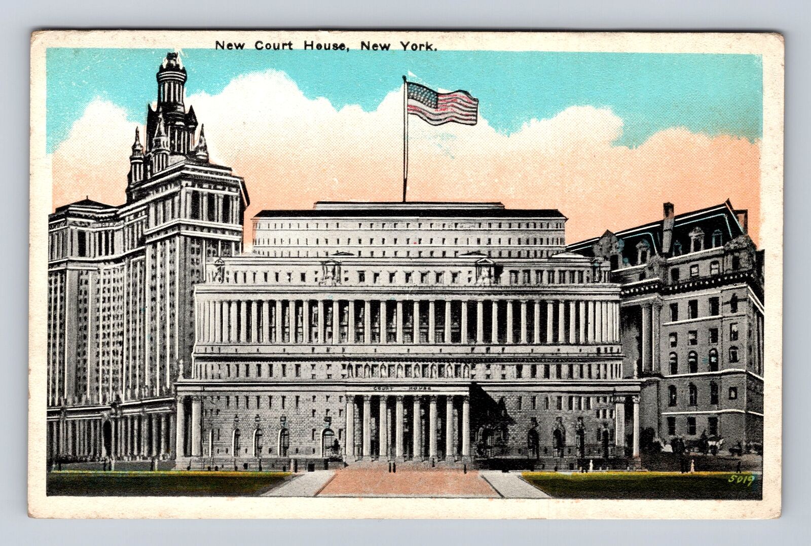 New York City- NY, New Court House, Circular Building, Antique Vintage Postcard