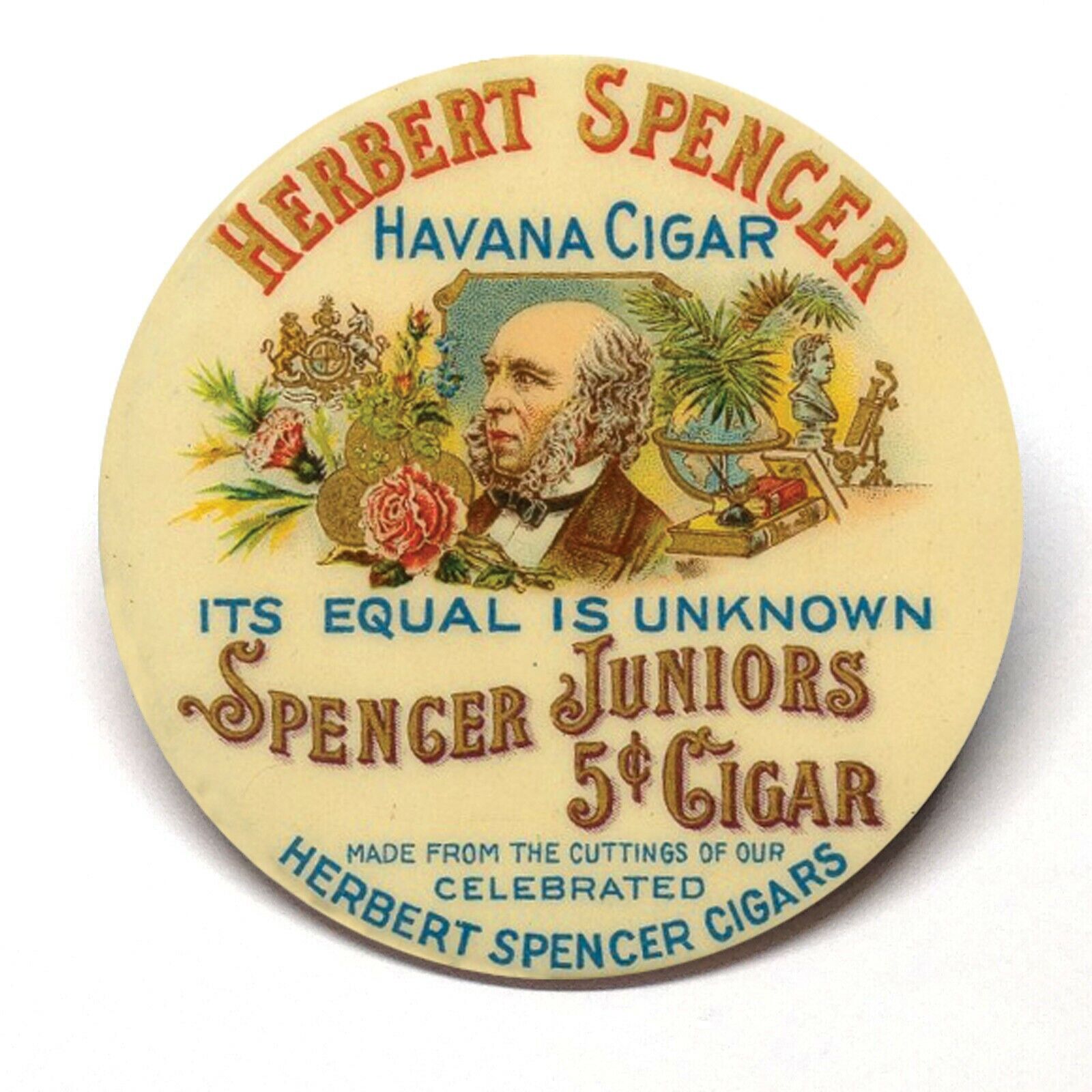 Herbert Spencer Havana Cigar Advertising Pocket Mirror