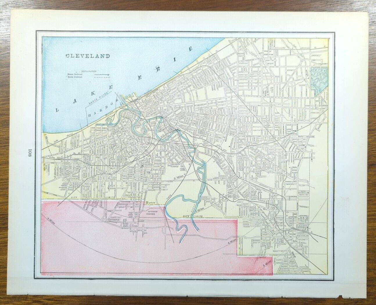 Vintage 1897 CLEVELAND OHIO Map 14\