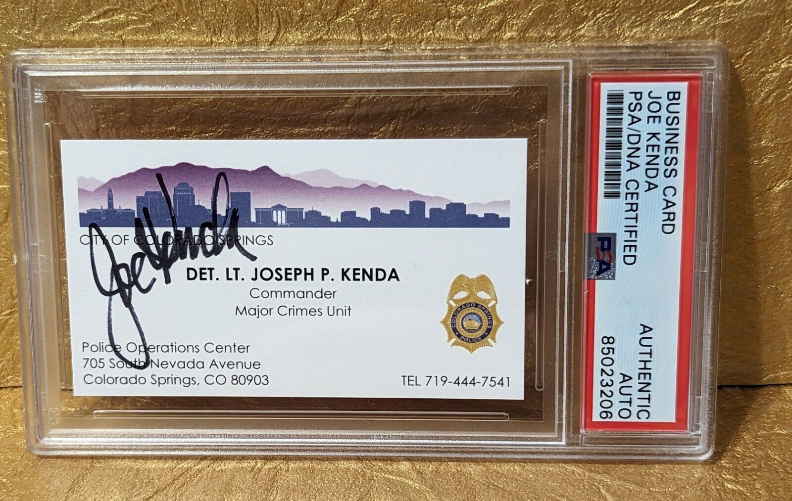 Joe Kenda Autograph PSA/DNA Authenticated Signed Business Card Homicide Hunter