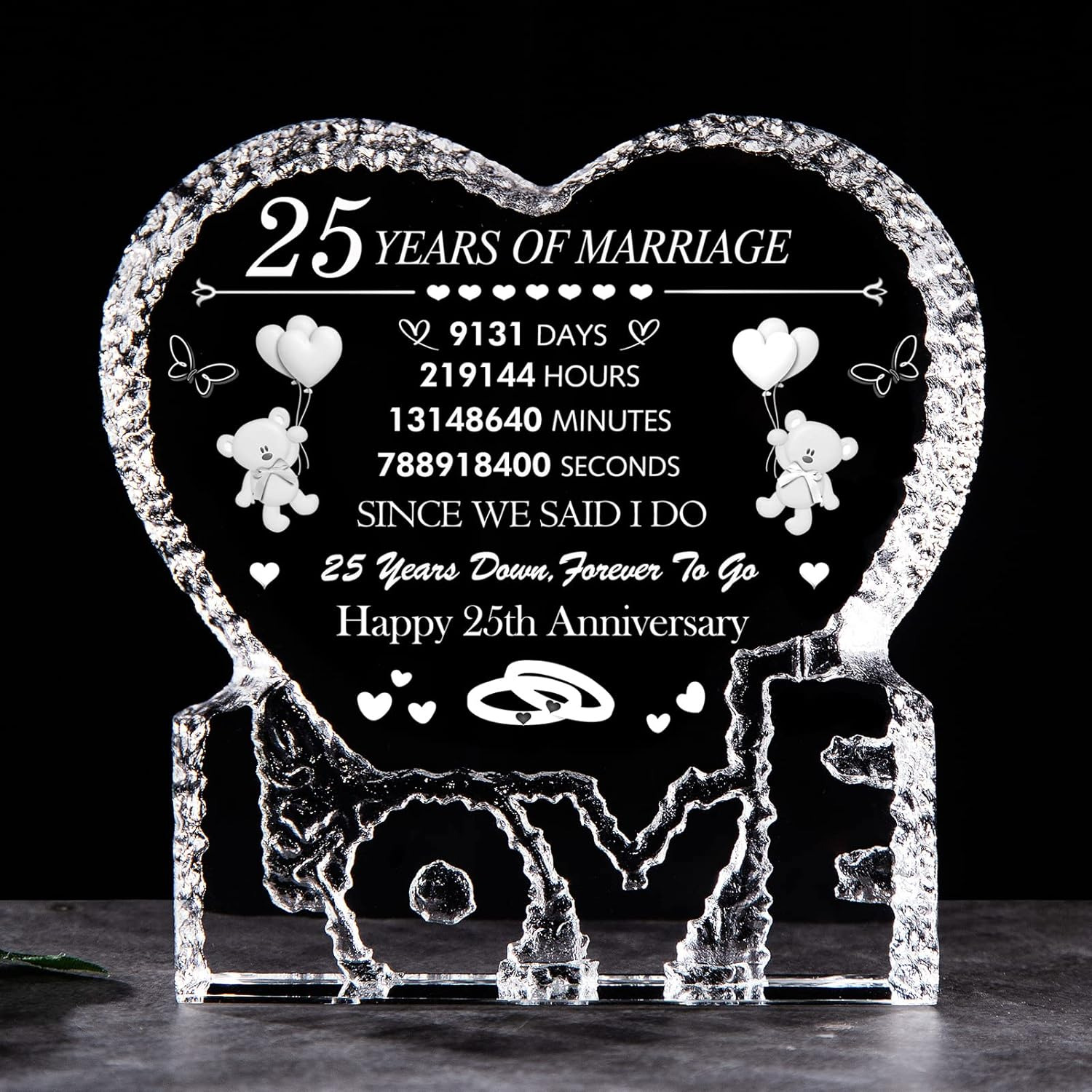 ERWEI 25Th Anniversary Wedding Gifts for Couple 25 Years of Marriage Gifts for W