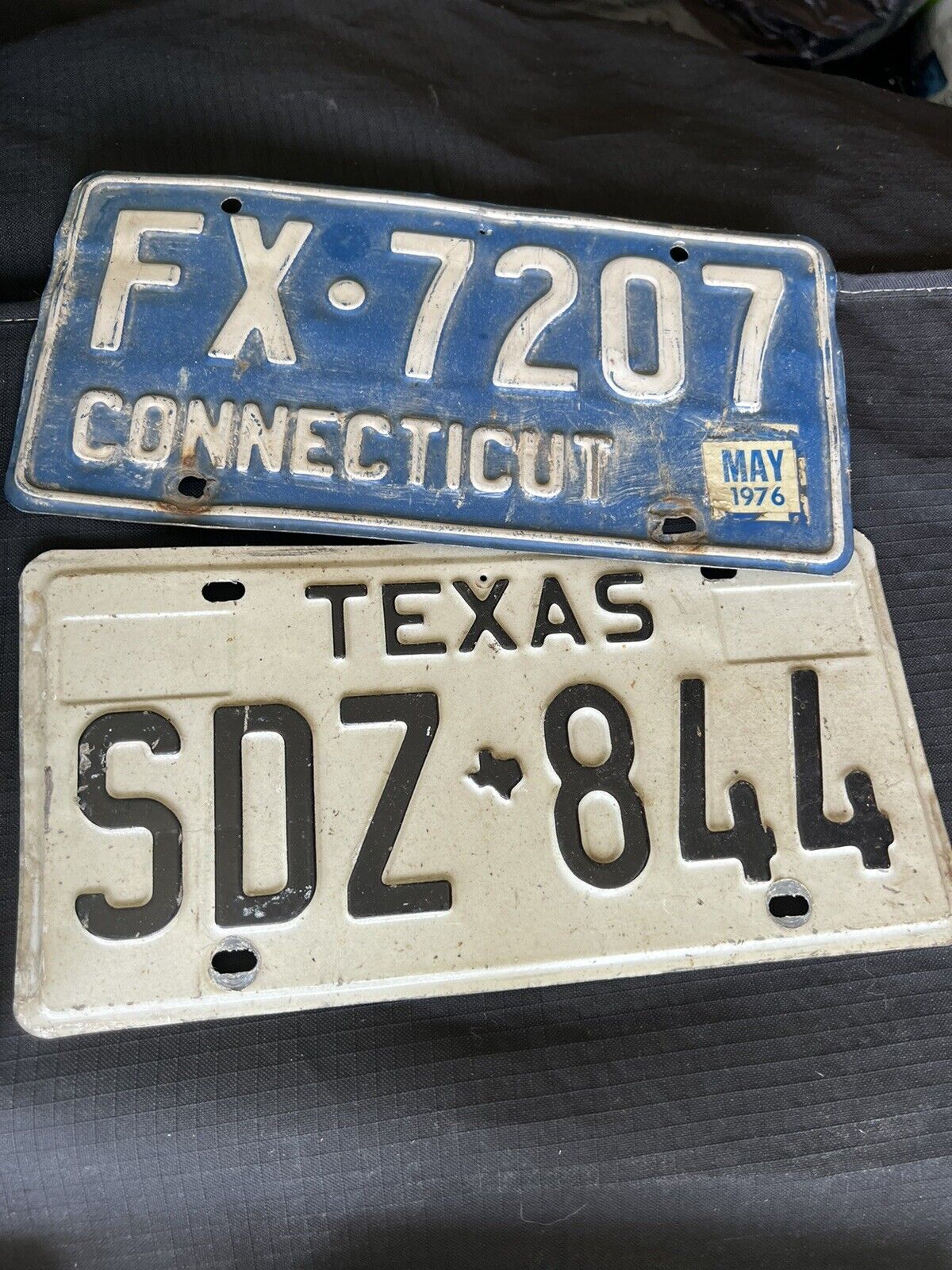 License Plate Vintage Texas (1970s) ✅🚨🐎