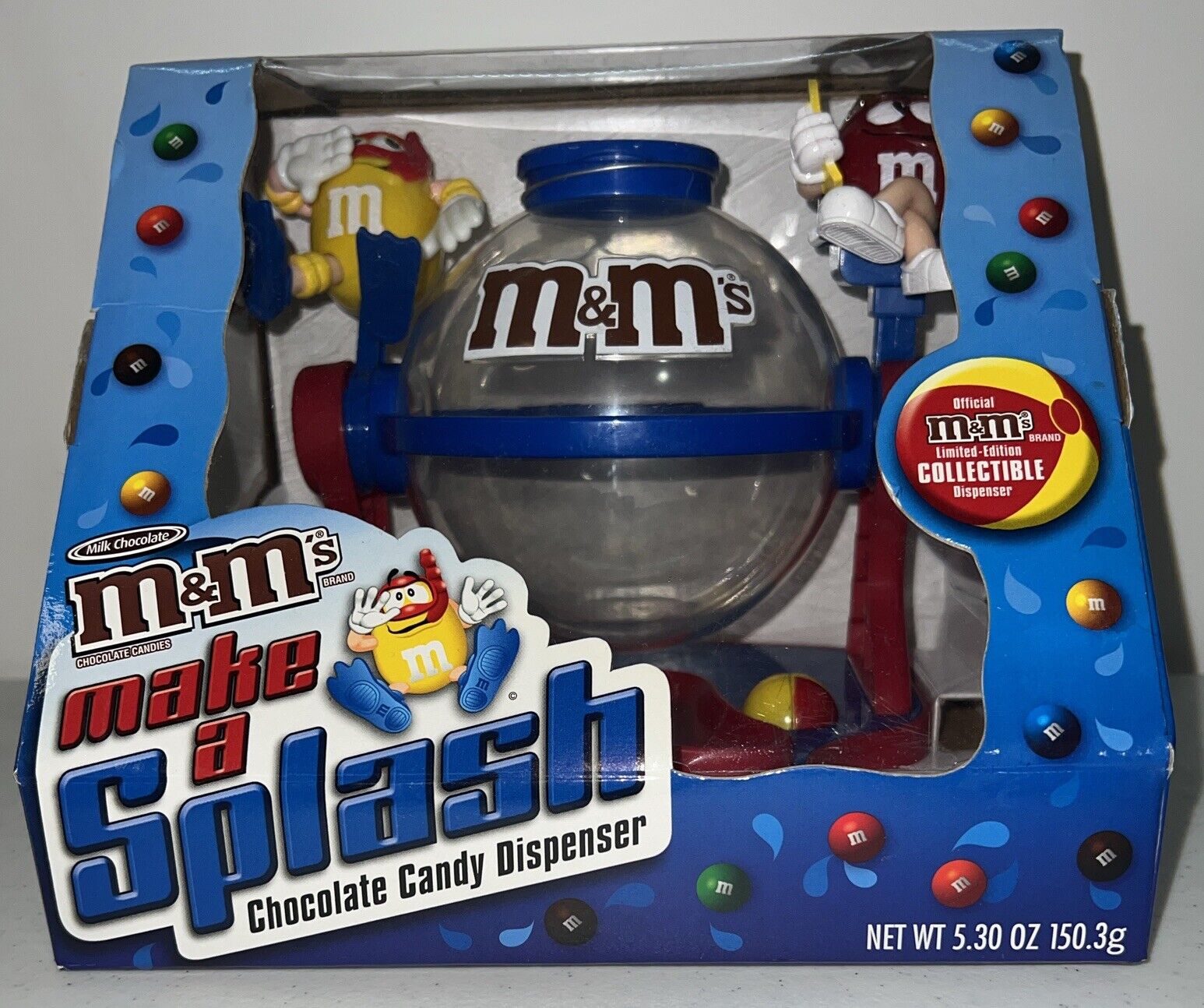 Vintage M&M\'s “Make a Splash” Candy Dispenser Limited Edition Collectible in Box