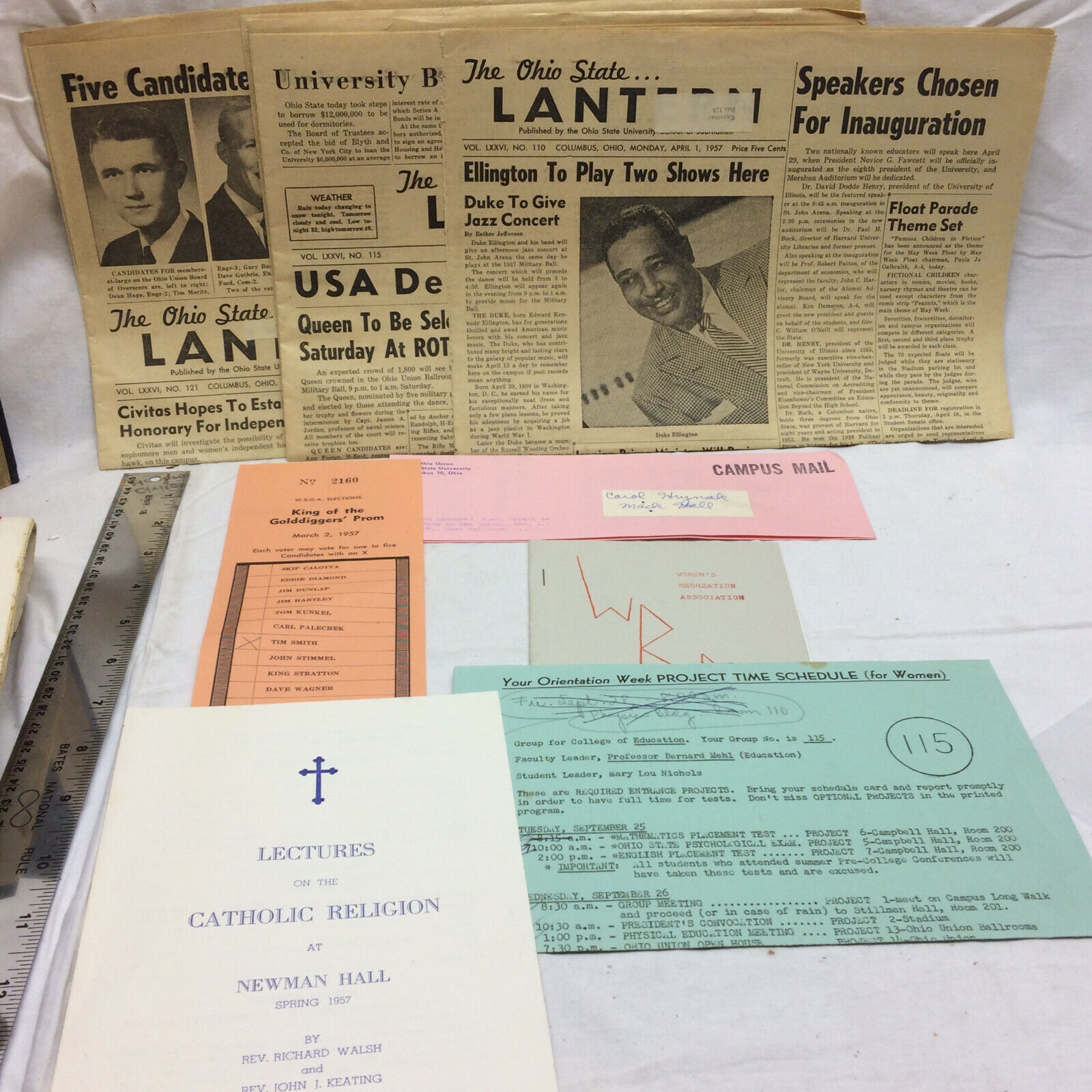 Vintage 1956-57 The Ohio State University Souvenir Memorabilia Newspapers Papers