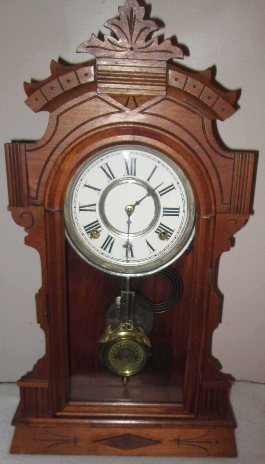 Beautiful Antique WML Gilbert Gingerbread Clock - Working Condition