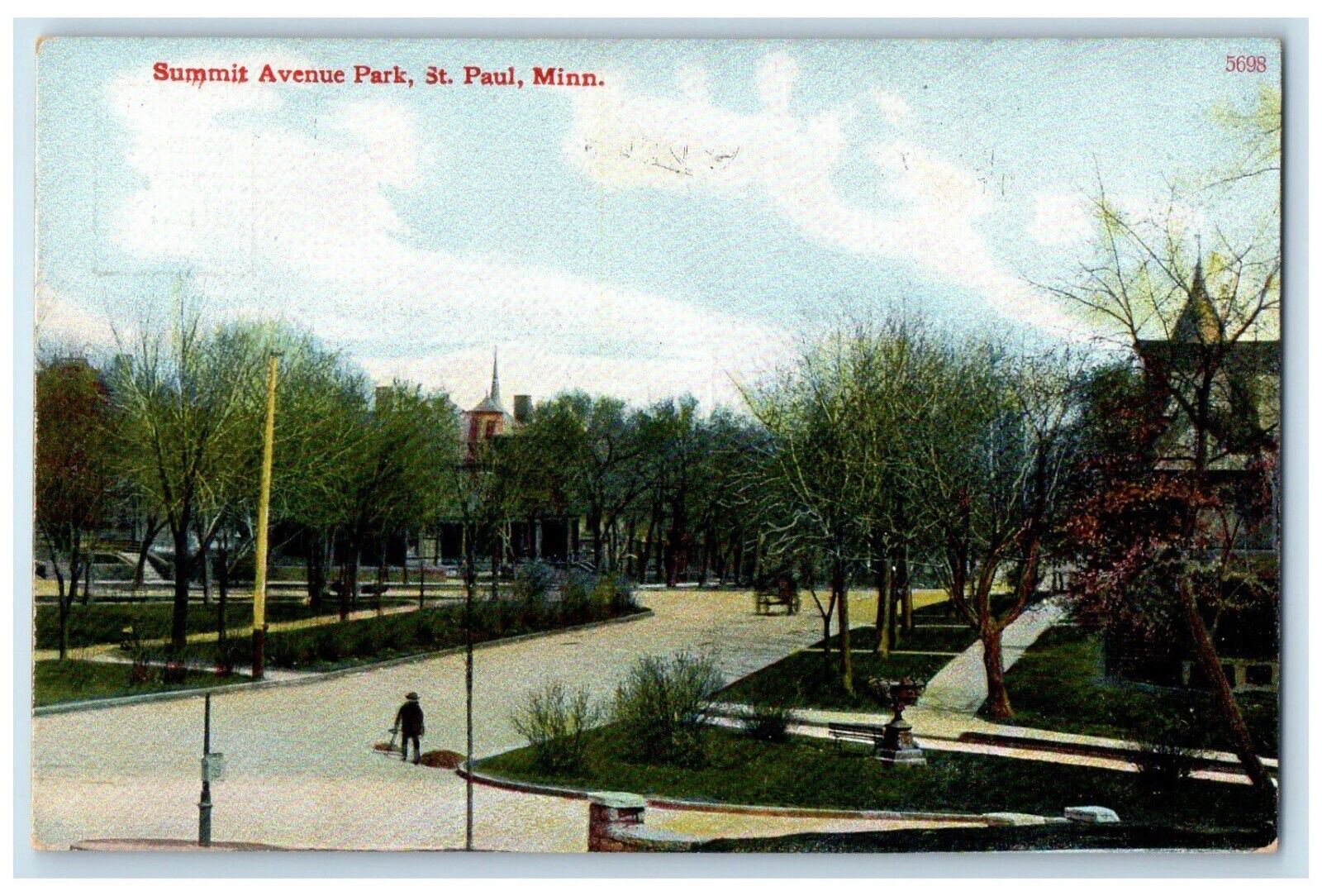 c1910's View Of Summit Avenue Park St. Paul Minnesota MN Antique Postcard