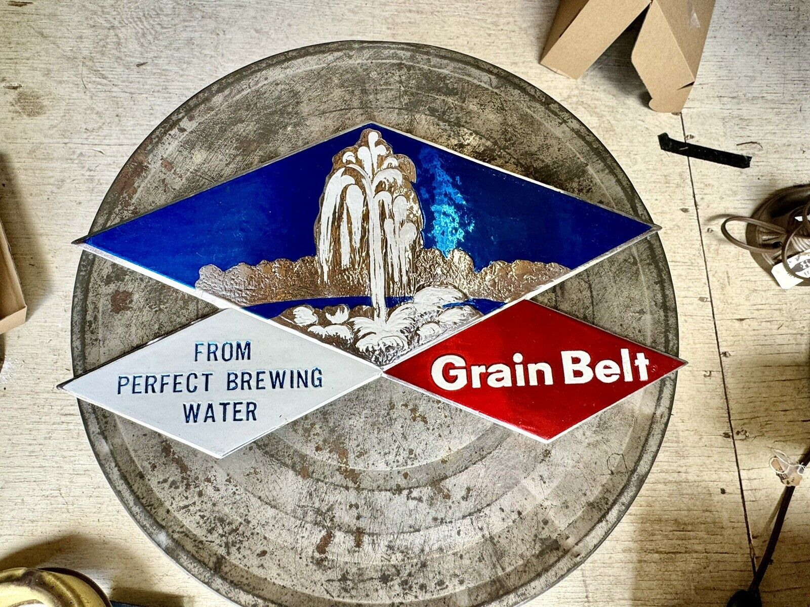Rare Vintage Grain Belt Beer Sign Foil Over Cardboard Minneapolis  Minnesota