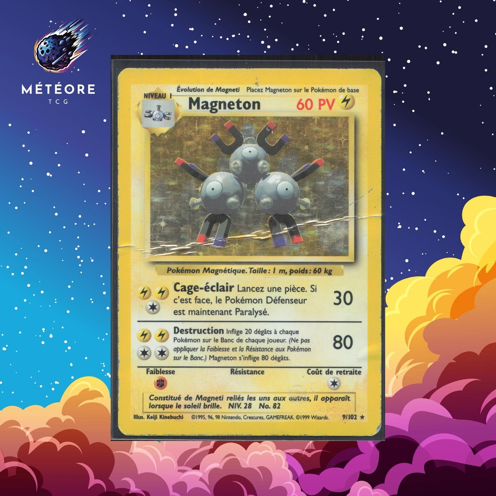 Pokemon Card Magneton 9/102 Wizards French Base Set