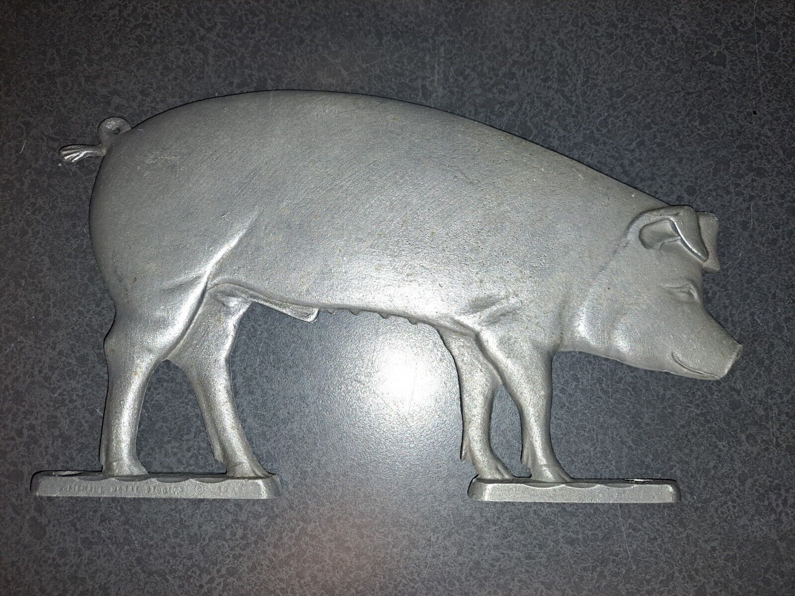 Vintage Metal Pig Statue
