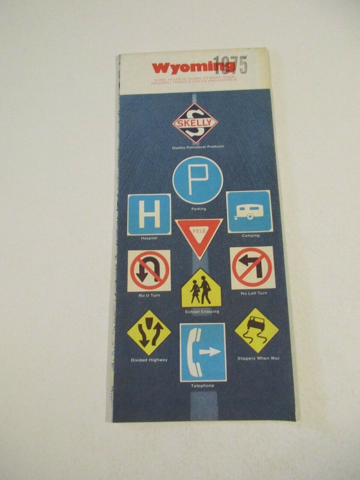 Vintage 1975 Skelly Wyoming Oil Gas Service Station Travel Road Map~Box Y3