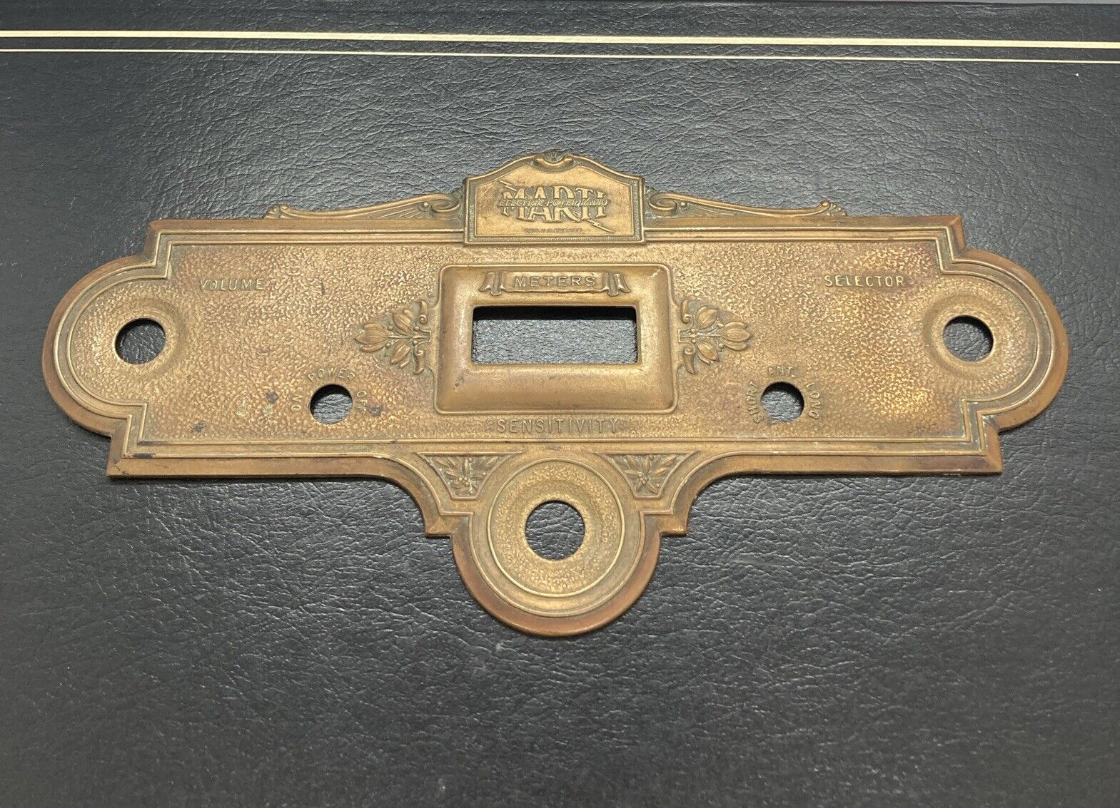 1920s Marti??? Marh???  Radio FACE Plate Replacement Part Brass Antique