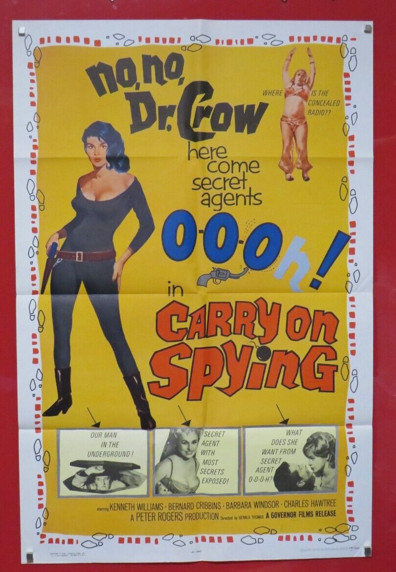 CARRY ON SPYING GENUINE 1964 CINEMA MOVIE FILM POSTER 007 SPOOF UNUSED COOL