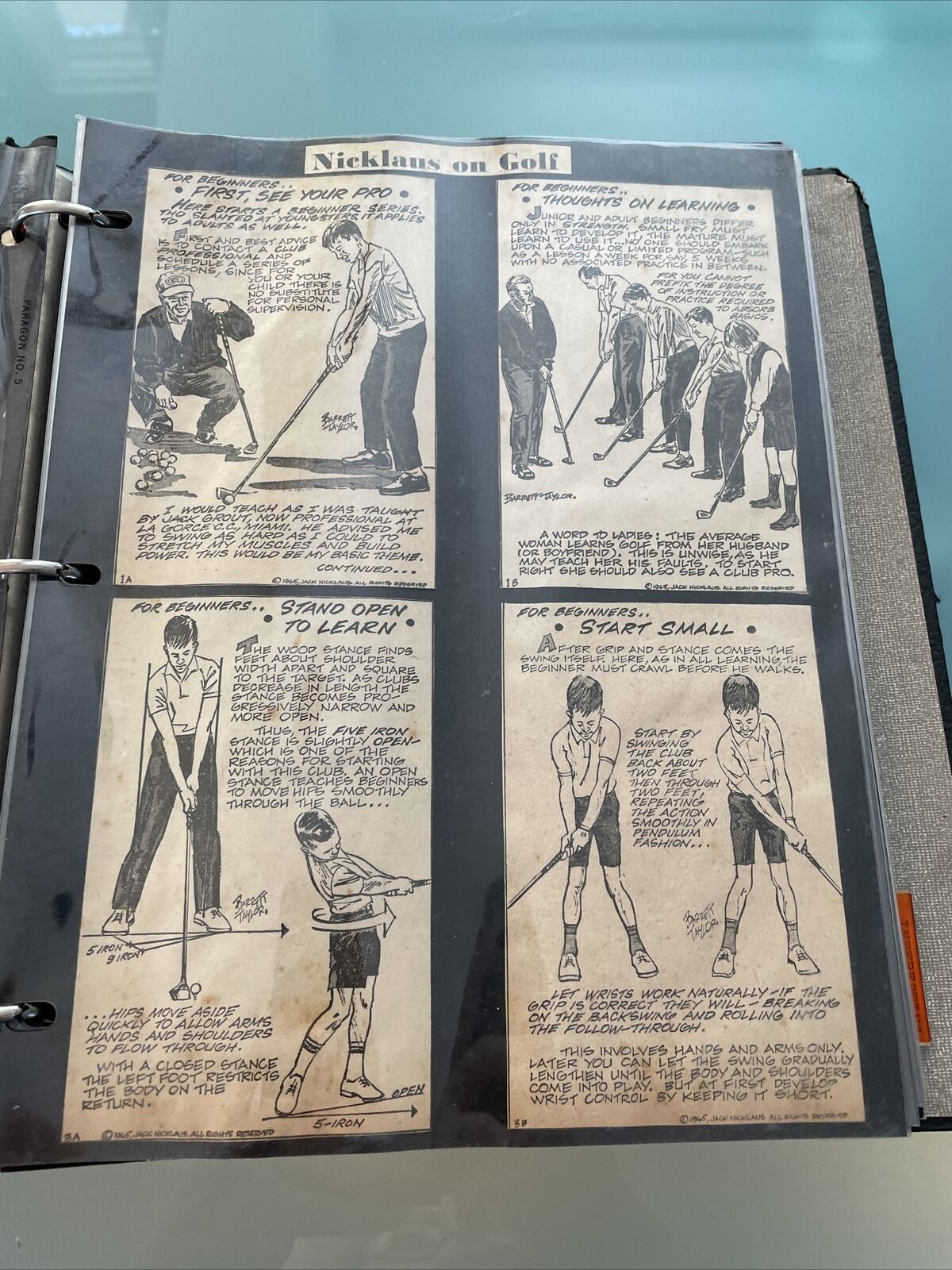 SUPER RARE Vintage 1960s Jack Nicklaus & Arnold Palmer Golf Newspaper Clippings