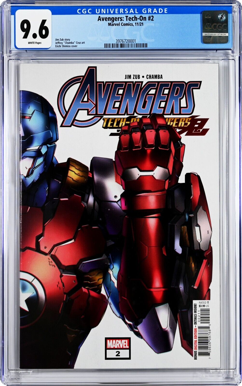 Avengers: Tech-On #2 CGC 9.6 (Nov 2021, Marvel) Jim Zub, High-Tech Armored Suits