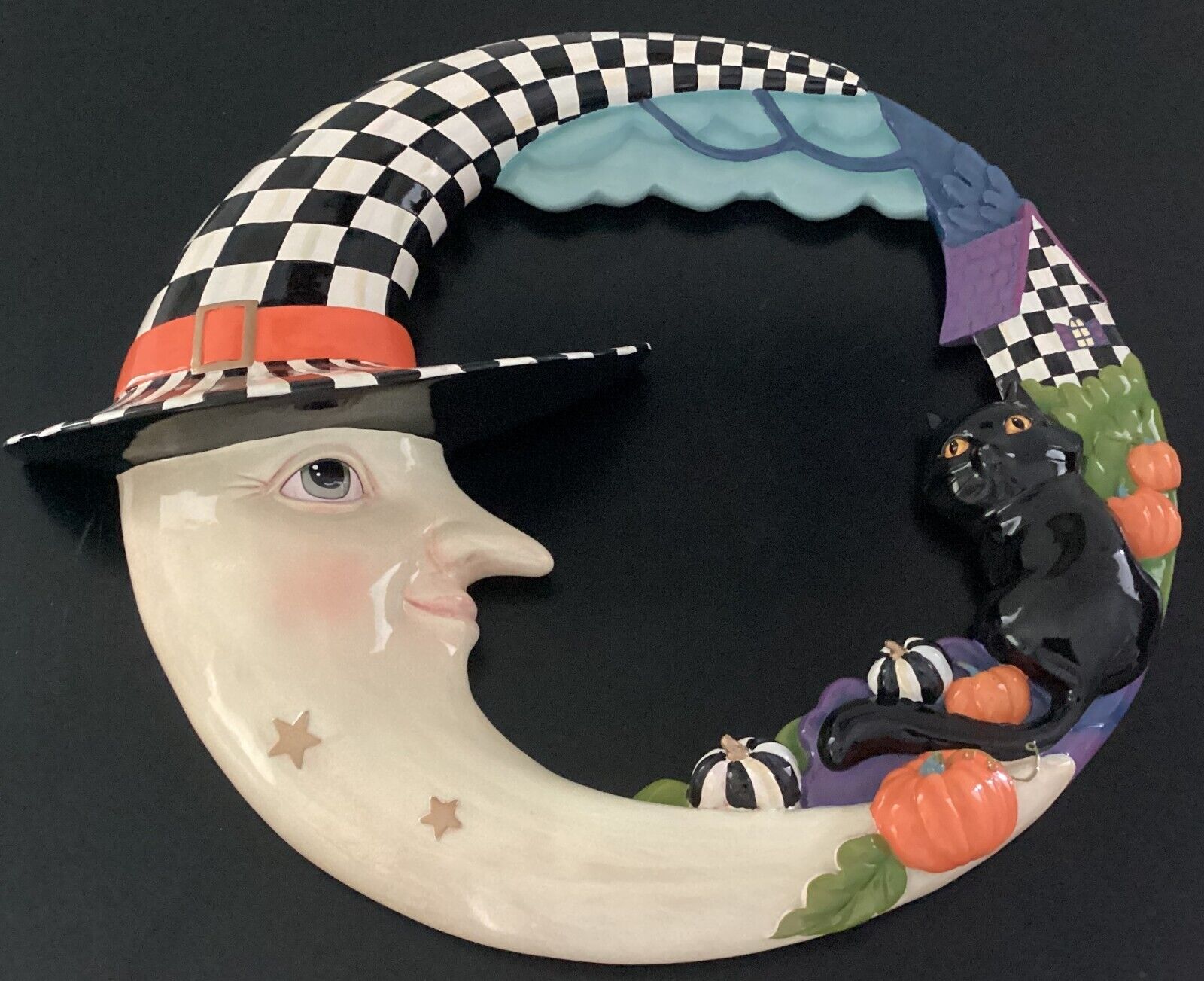 Mackenzie Childs Courtly Check Fortune Teller Wall Hanging Resin 21\