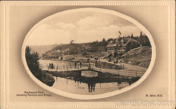 Canada Saint John,NB Rockwood Park,Showing Pavilion and Bridge New Brunswick