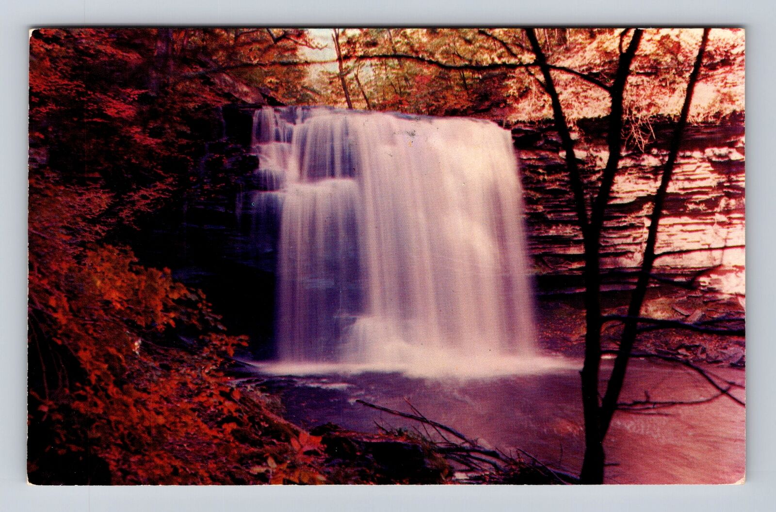 North Mountain PA- Pennsylvania, Harrison Wright Falls, Vintage c1957 Postcard