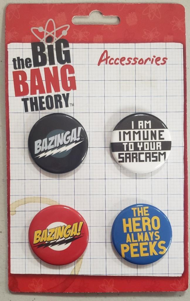 Big Bang Theory Bazinga Four Pack Buttons Pins