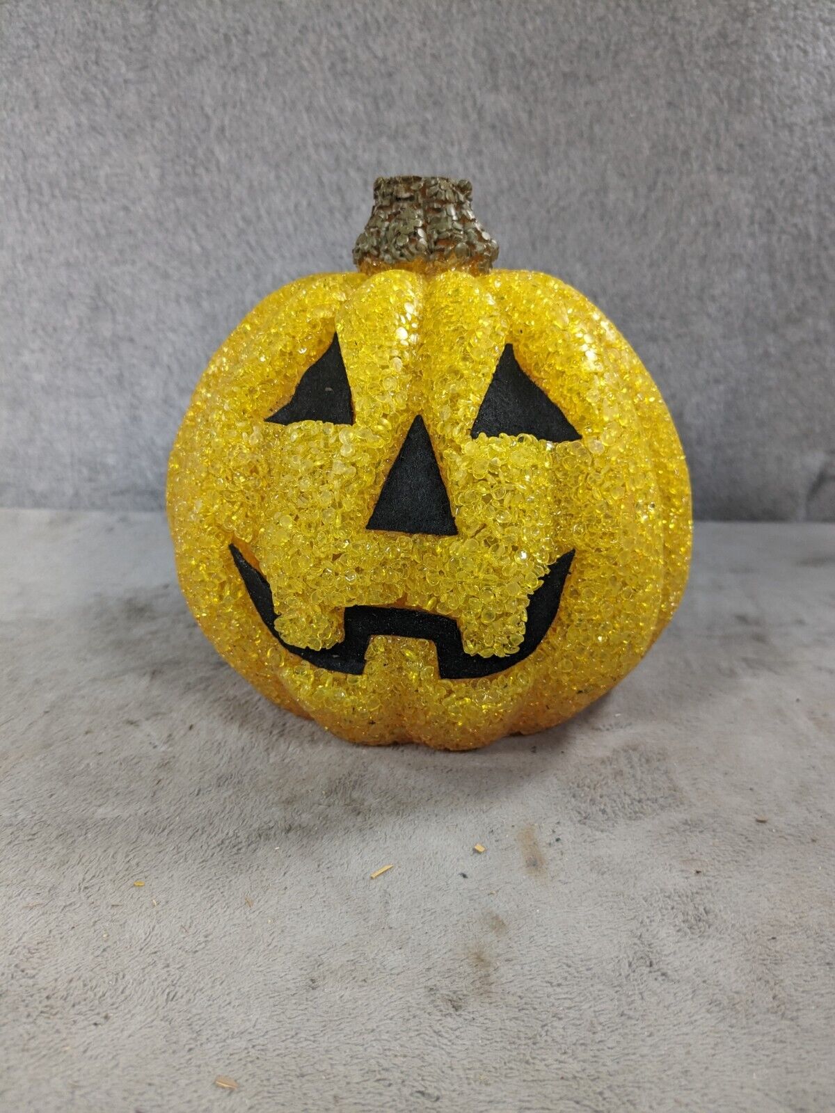 Vintage Melted Halloween Pumpkin Jack-O-Lantern - Missing Light Base